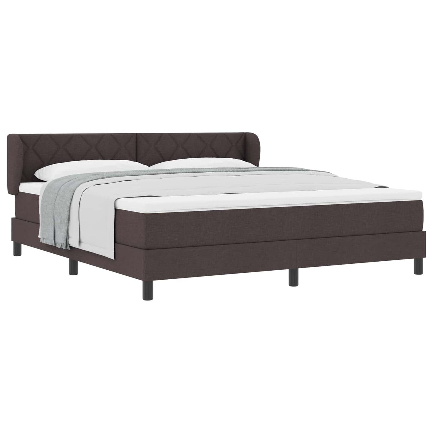 Boxspringbed met hoofdeinde Donkerbruin 180 x 200 cm Stof
