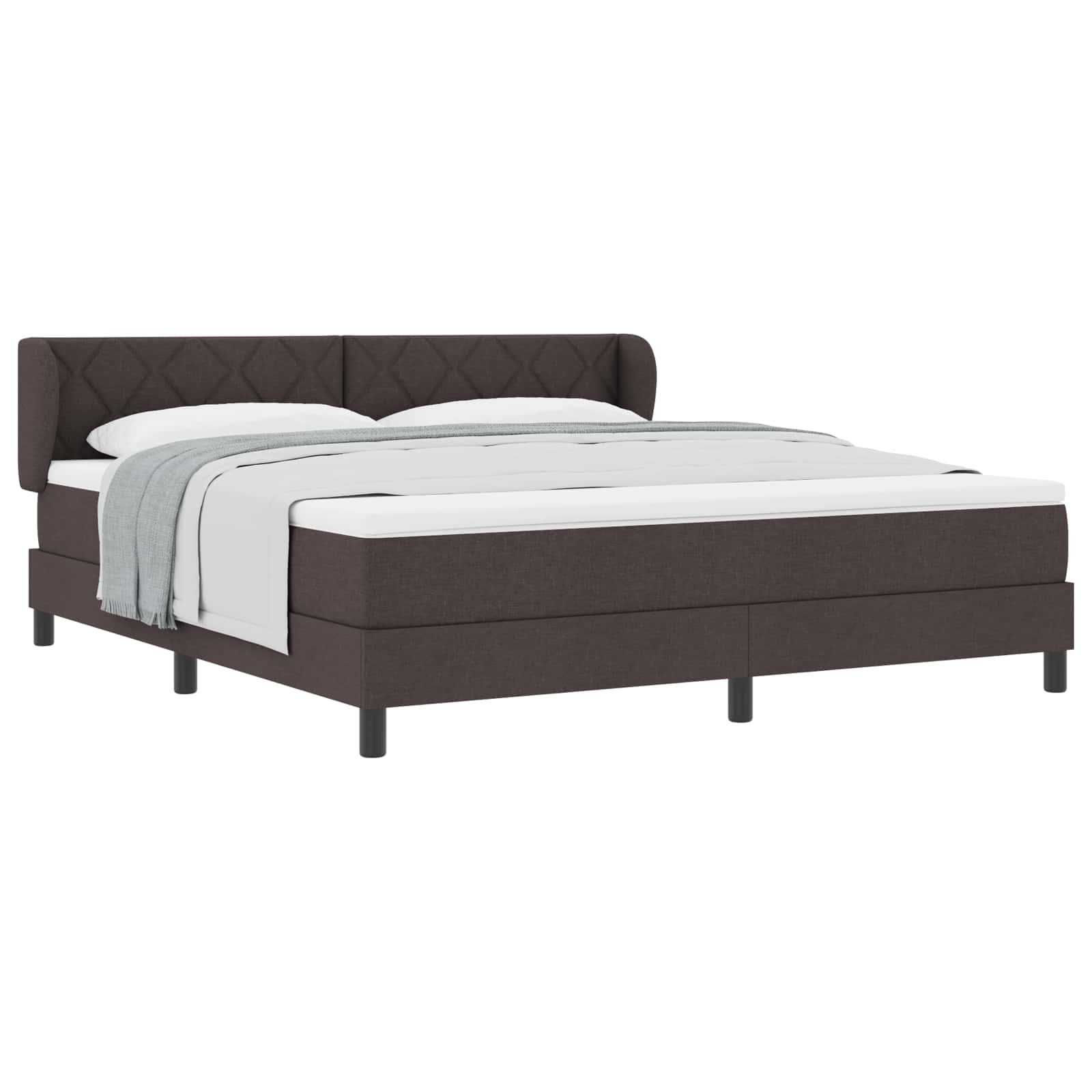 Boxspringbed met hoofdeinde Donkerbruin 180 x 200 cm Stof
