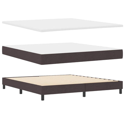 Boxspringbed met hoofdeinde Donkerbruin 180 x 200 cm Stof