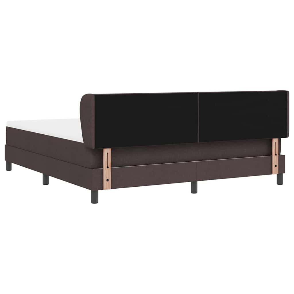 Boxspringbed met hoofdeinde Donkerbruin 180 x 200 cm Stof