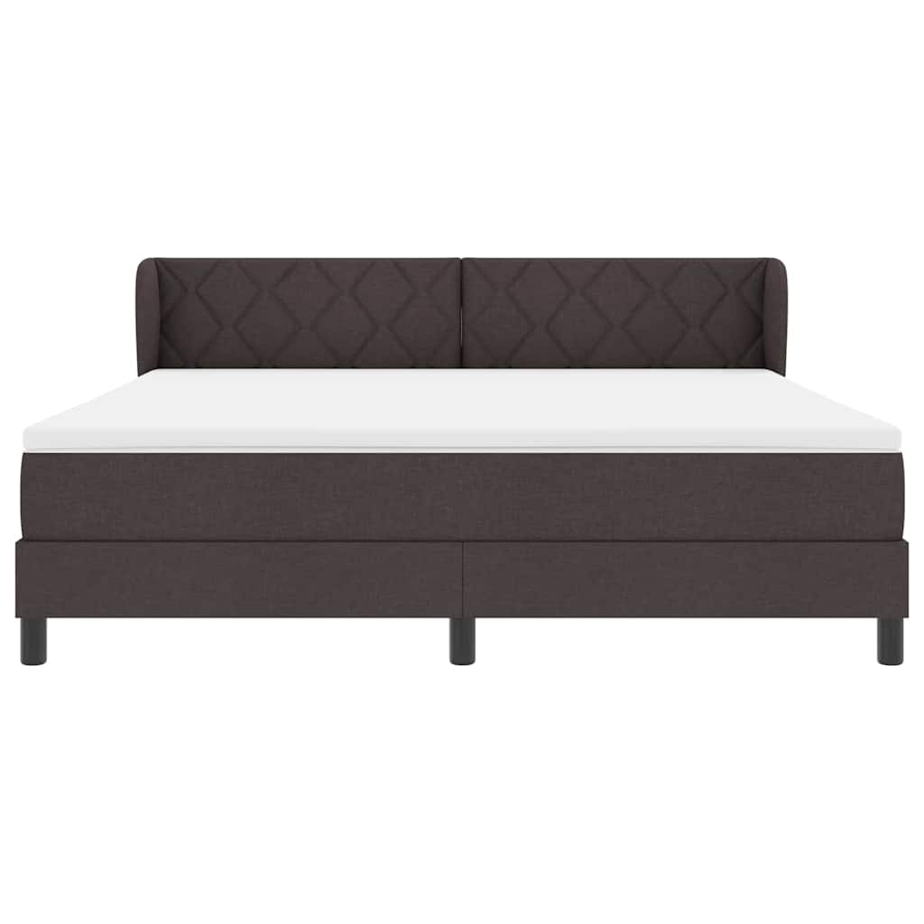 Boxspringbed met hoofdeinde Donkerbruin 180 x 200 cm Stof