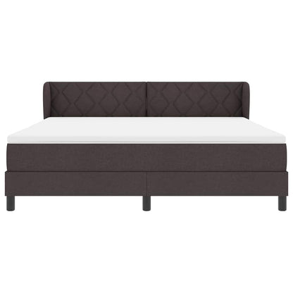 Boxspringbed met hoofdeinde Donkerbruin 180 x 200 cm Stof