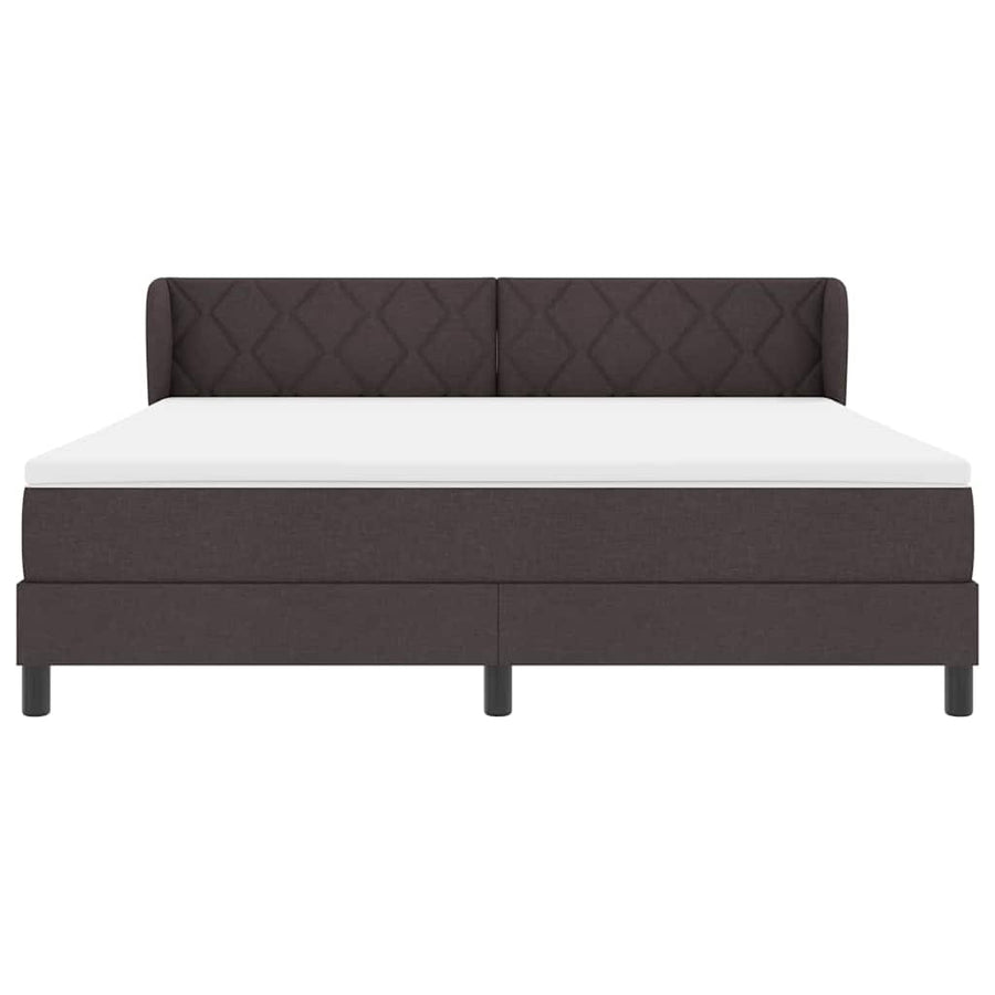 Boxspringbed met hoofdeinde Donkerbruin 180 x 200 cm Stof