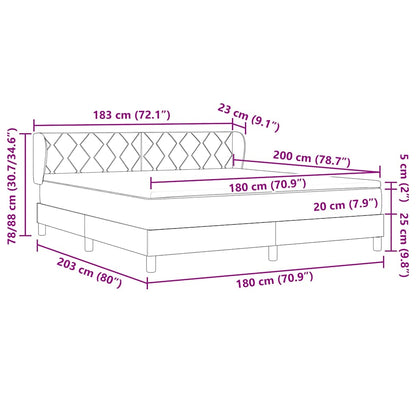 Boxspringbed met hoofdeinde Donkerbruin 180 x 200 cm Stof