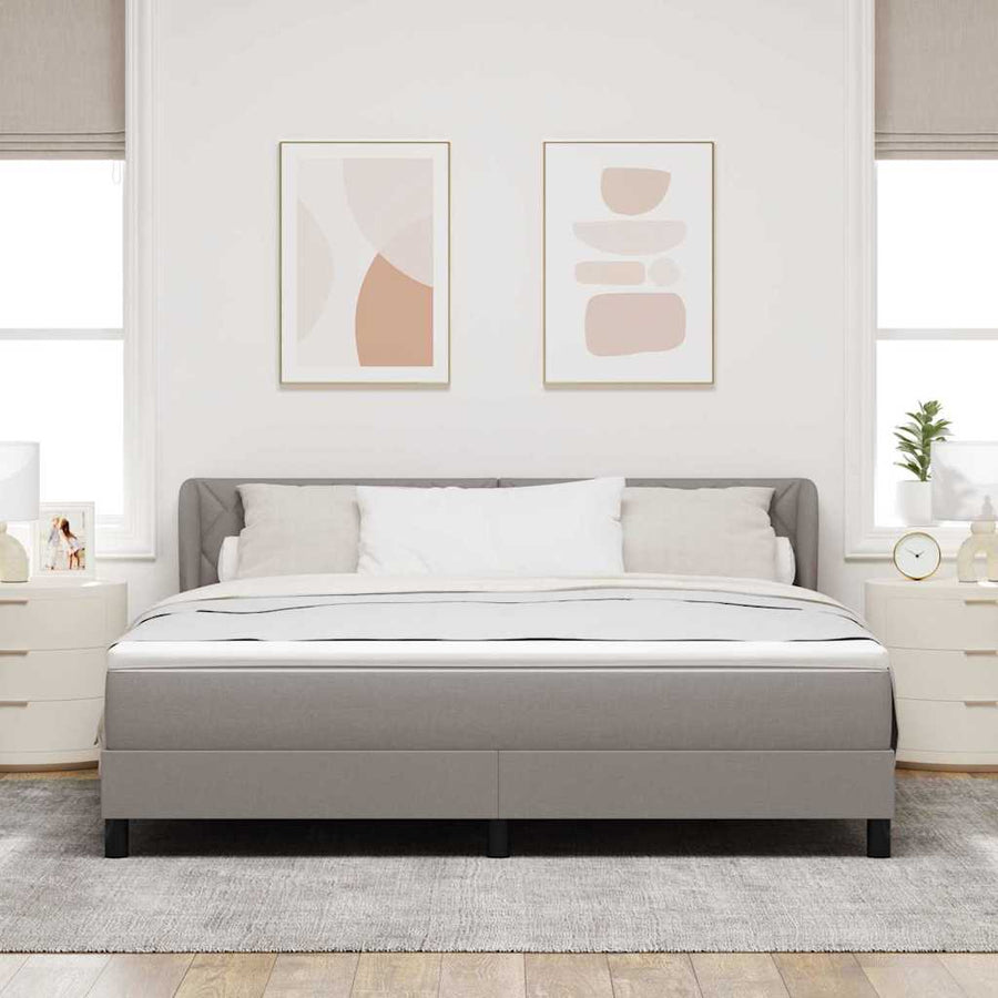 Boxspringbed met hoofdeinde Taupe 180 x 200 cm Stof
