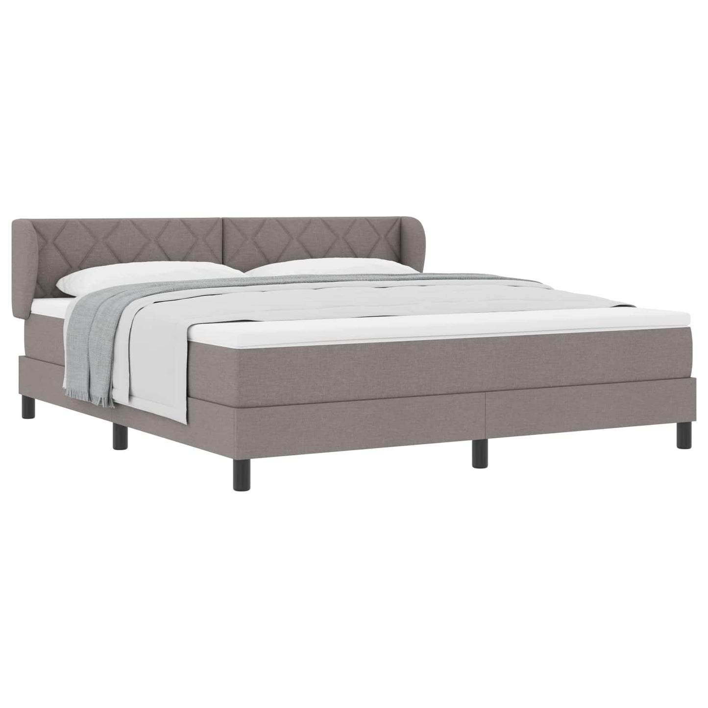 Boxspringbed met hoofdeinde Taupe 180 x 200 cm Stof