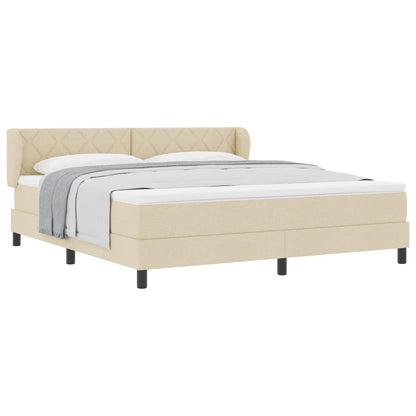 Boxspringbed met hoofdeinde Crème 180 x 200 cm Stof