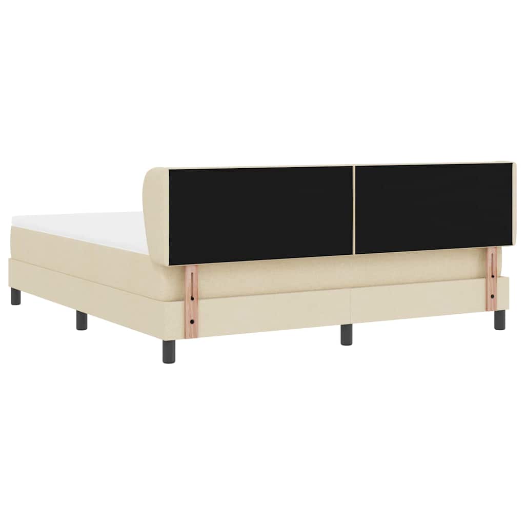 Boxspringbed met hoofdeinde Crème 180 x 200 cm Stof