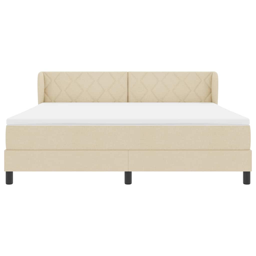 Boxspringbed met hoofdeinde Crème 180 x 200 cm Stof