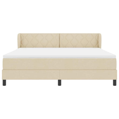 Boxspringbed met hoofdeinde Crème 180 x 200 cm Stof