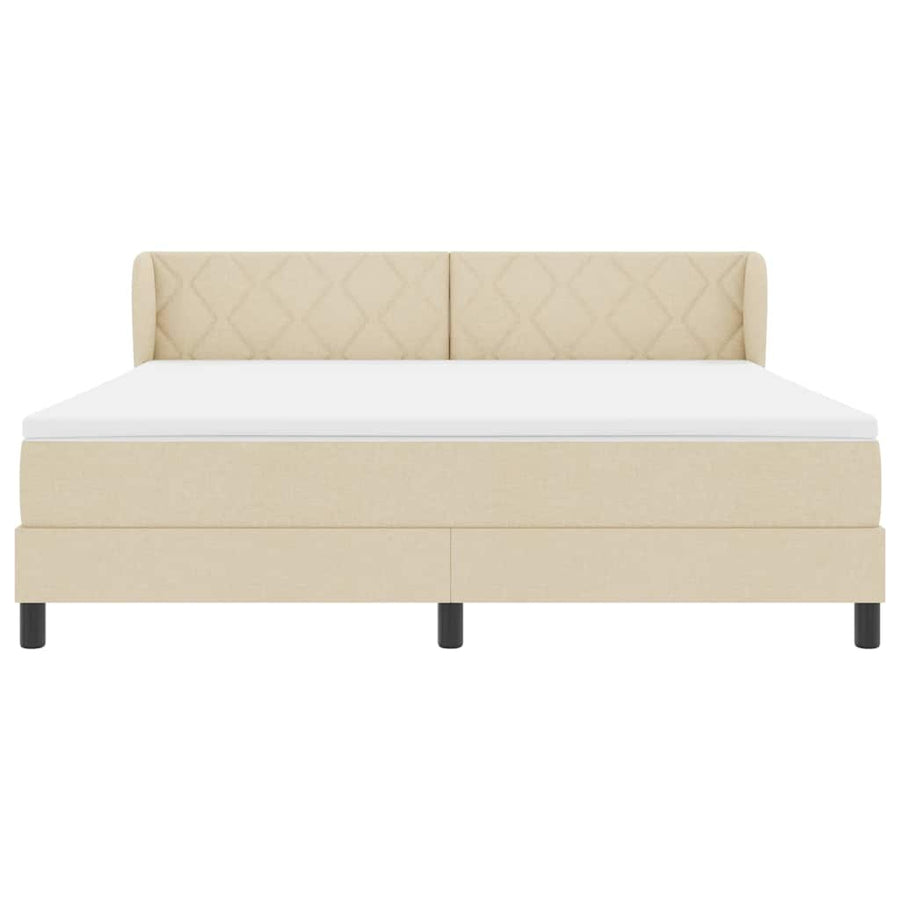 Boxspringbed met hoofdeinde Crème 180 x 200 cm Stof