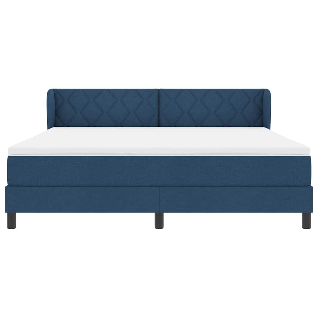 Boxspringbed met hoofdeinde Blauw 180 x 200 cm Stof