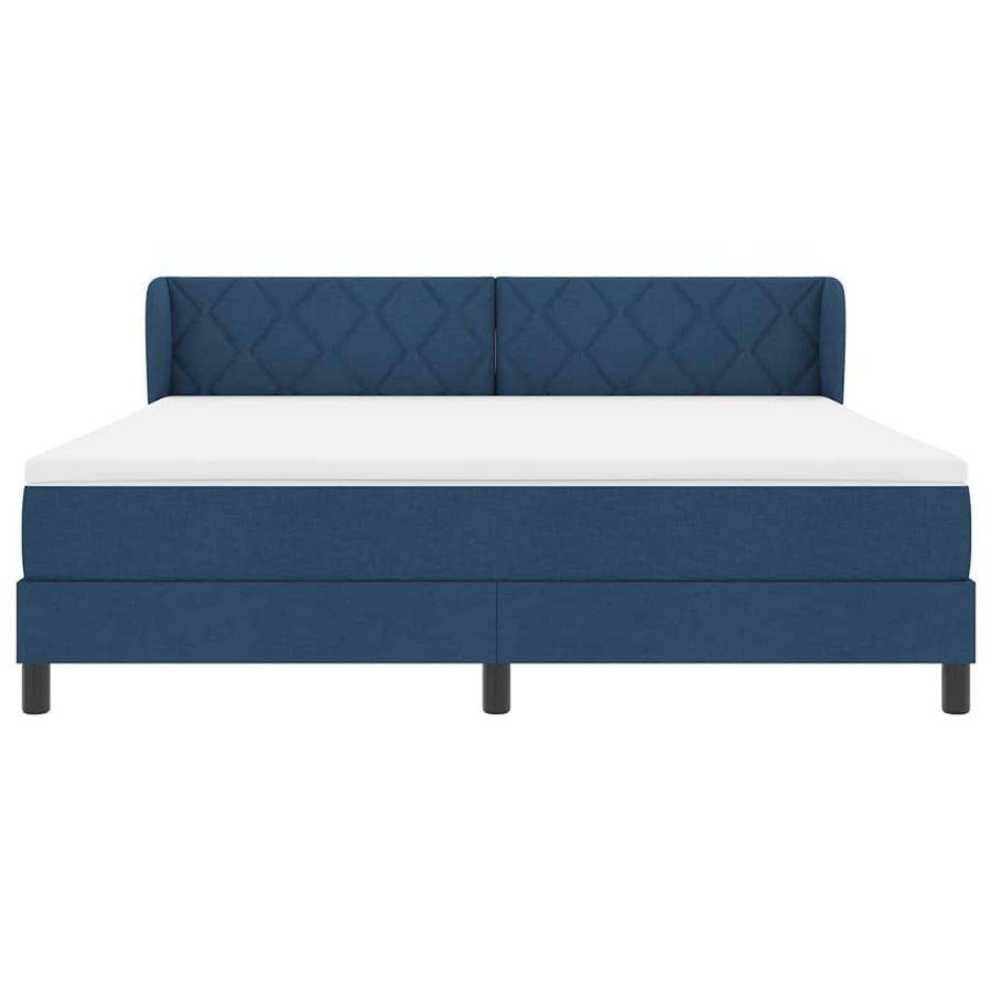 Boxspringbed met hoofdeinde Blauw 180 x 200 cm Stof