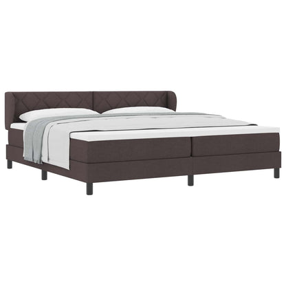 Boxspringbed met matras Donkerbruin 200 x 200 cm Stof