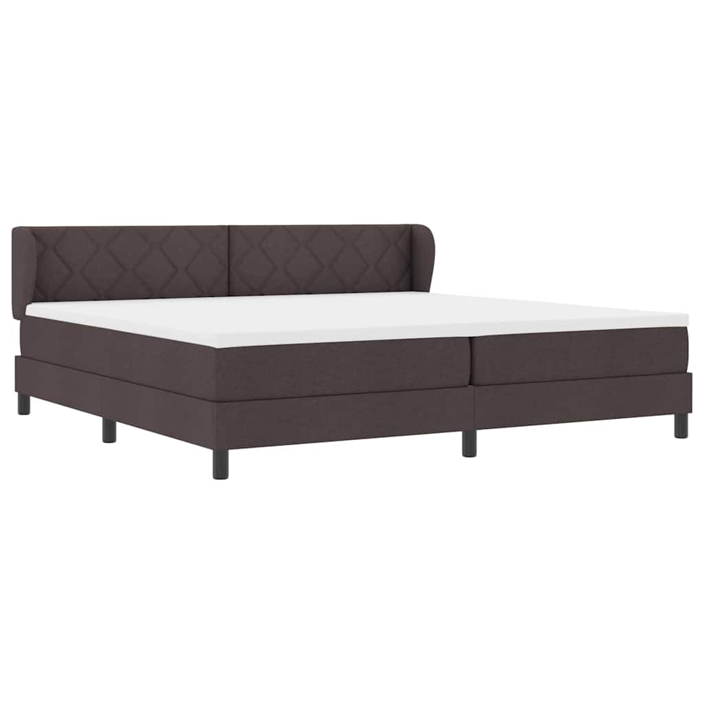 Boxspringbed met matras Donkerbruin 200 x 200 cm Stof
