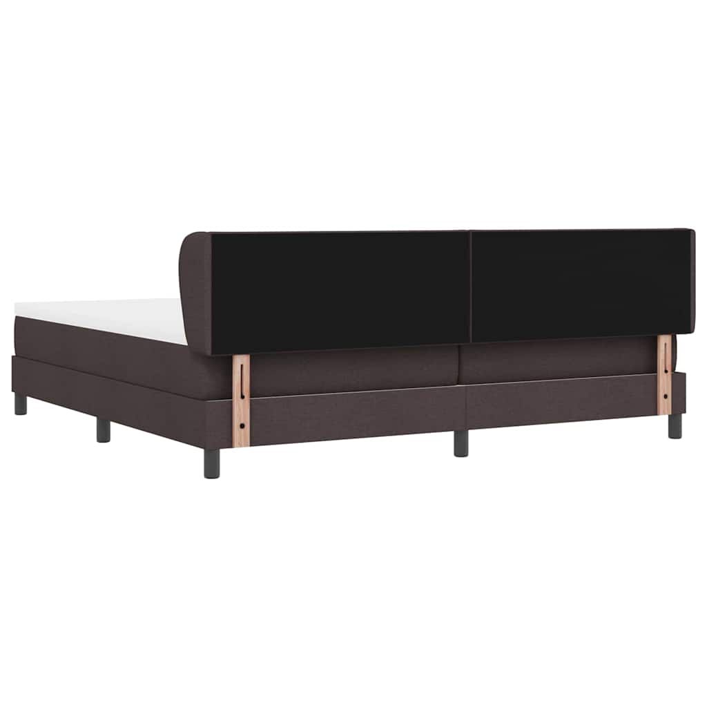 Boxspringbed met matras Donkerbruin 200 x 200 cm Stof