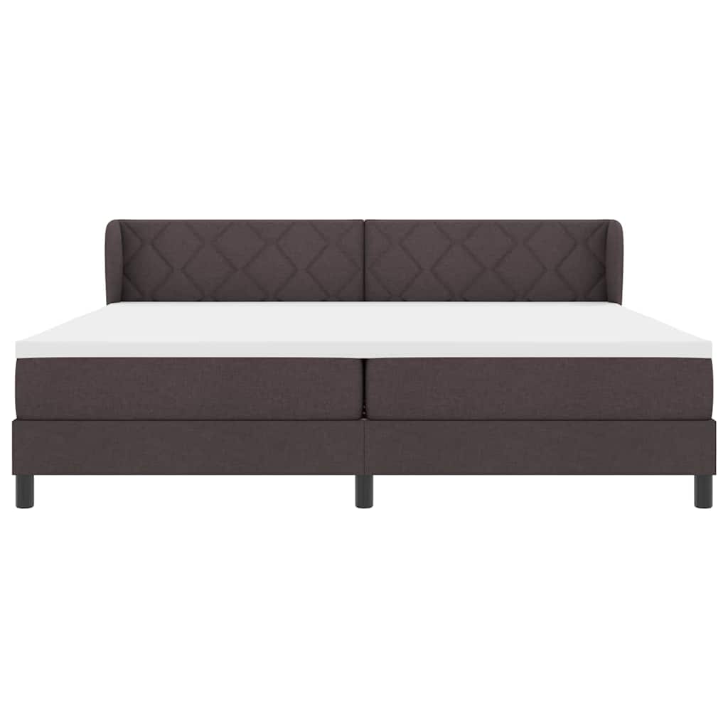 Boxspringbed met matras Donkerbruin 200 x 200 cm Stof