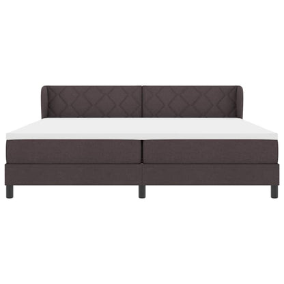 Boxspringbed met matras Donkerbruin 200 x 200 cm Stof