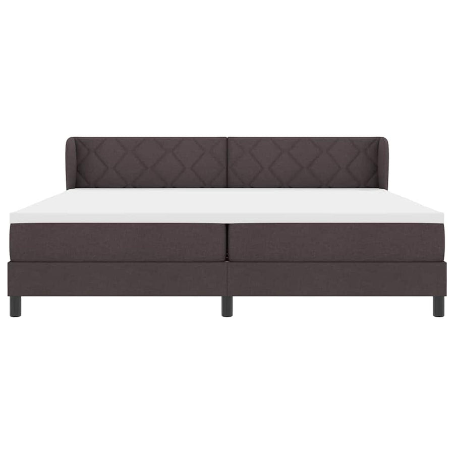 Boxspringbed met matras Donkerbruin 200 x 200 cm Stof