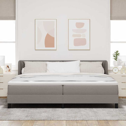 Boxspringbed met matras met hoofdeinde Taupe 200 x 200 cm Stof