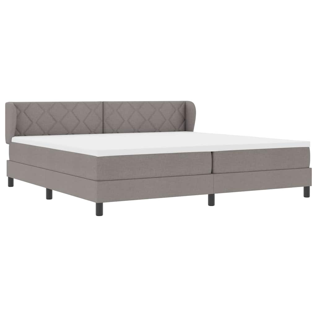 Boxspringbed met matras met hoofdeinde Taupe 200 x 200 cm Stof