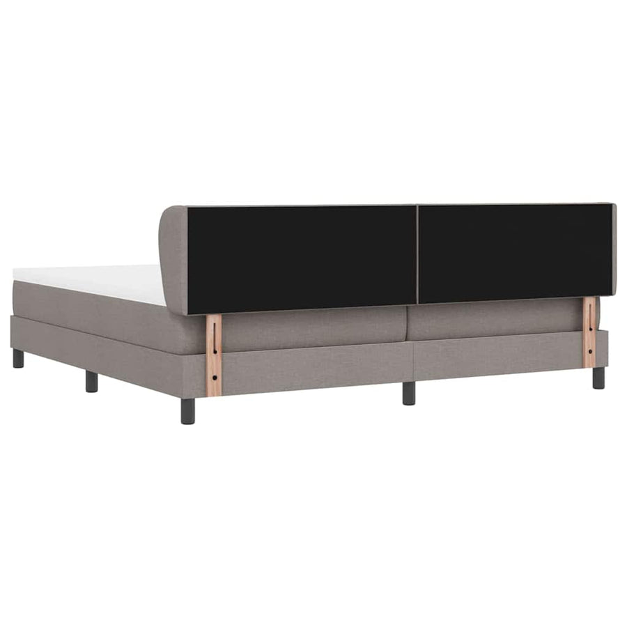 Boxspringbed met matras met hoofdeinde Taupe 200 x 200 cm Stof