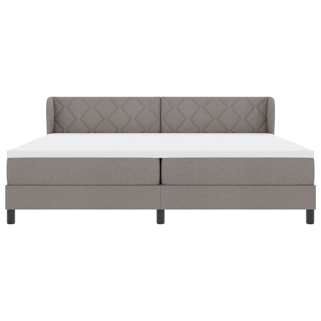 Boxspringbed met matras met hoofdeinde Taupe 200 x 200 cm Stof