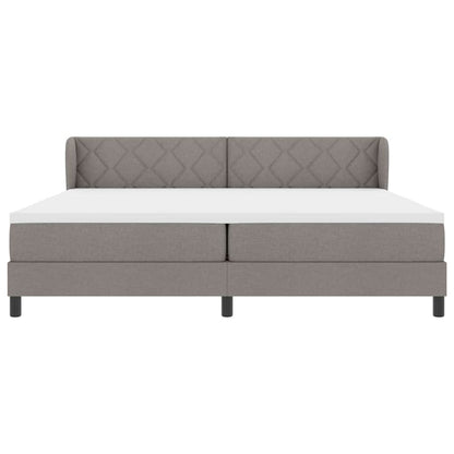 Boxspringbed met matras met hoofdeinde Taupe 200 x 200 cm Stof
