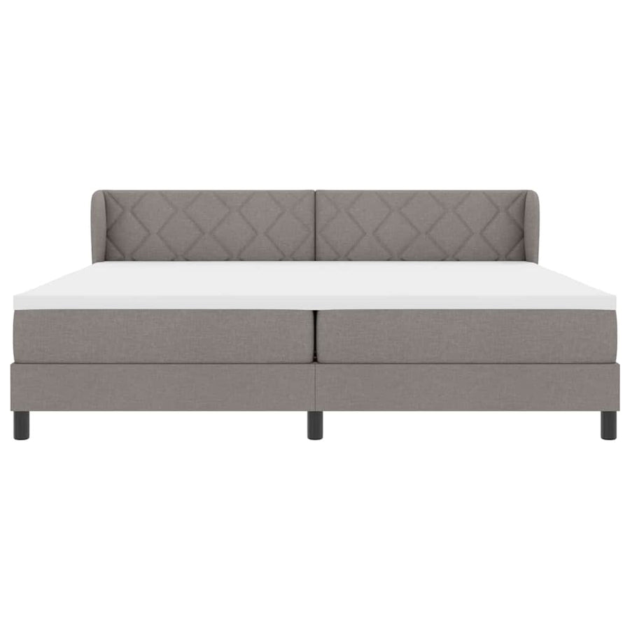 Boxspringbed met matras met hoofdeinde Taupe 200 x 200 cm Stof