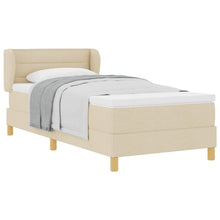 Boxspringbed met matras met hoofdeinde Crème 90 x 190 cm Stof