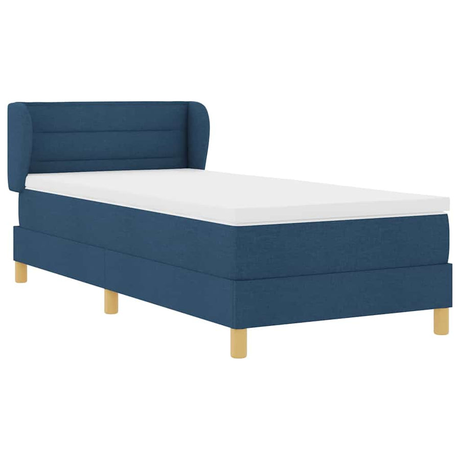 Boxspringbed met matras met hoofdeinde Blauw 90 x 200 cm Stof