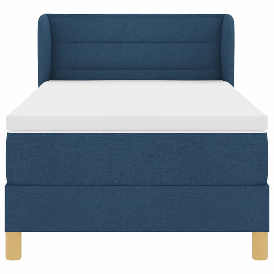 Boxspringbed met matras met hoofdeinde Blauw 90 x 200 cm Stof