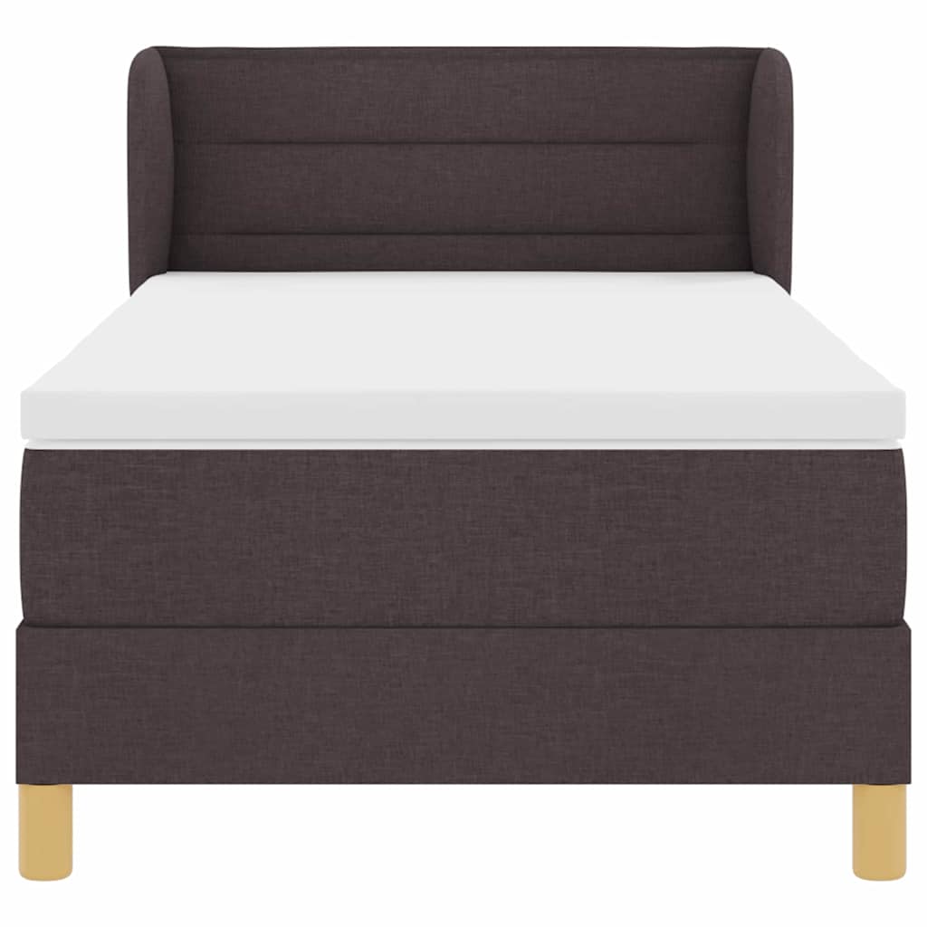 Boxspringbed met matras Donkerbruin 100 x 200 cm Stof