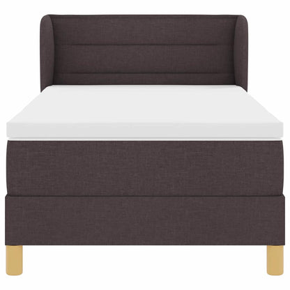 Boxspringbed met matras Donkerbruin 100 x 200 cm Stof