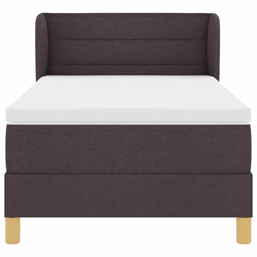 Boxspringbed met matras Donkerbruin 100 x 200 cm Stof