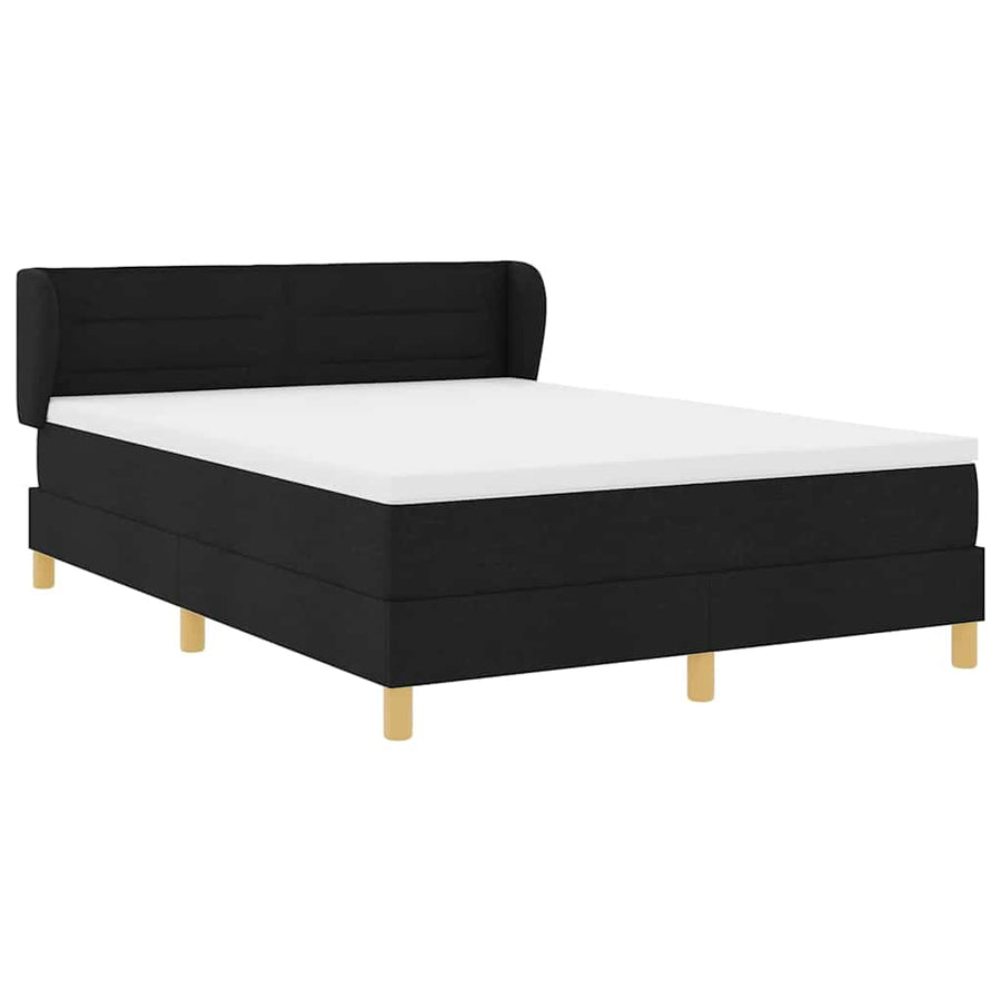 Boxspringbed met matras creme 90x200 cm stof Zwart 140 x 190 cm