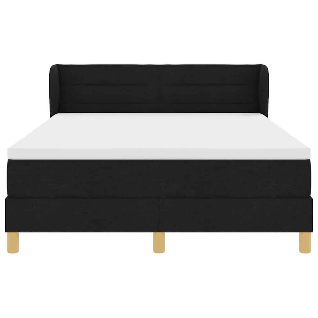 Boxspringbed met matras creme 90x200 cm stof Zwart 140 x 190 cm