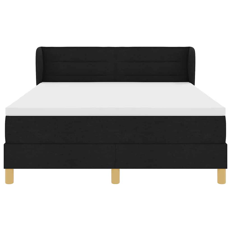 Boxspringbed met matras creme 90x200 cm stof Zwart 140 x 190 cm