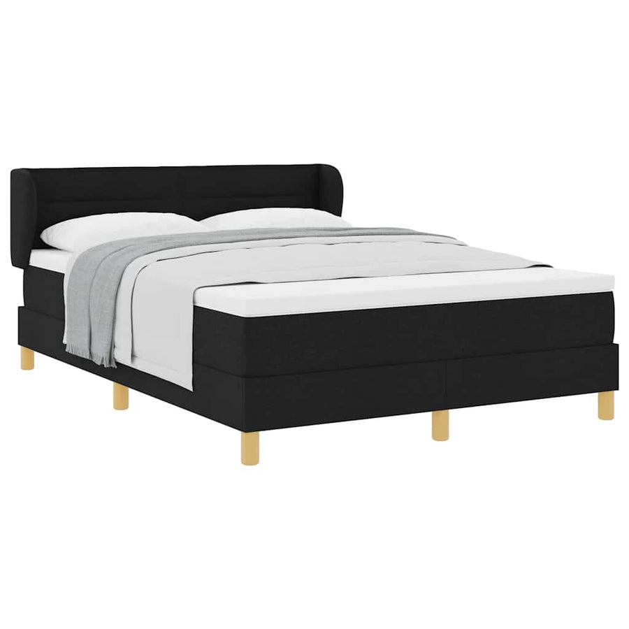 Boxspringbed met matras creme 90x200 cm stof Zwart 140 x 190 cm