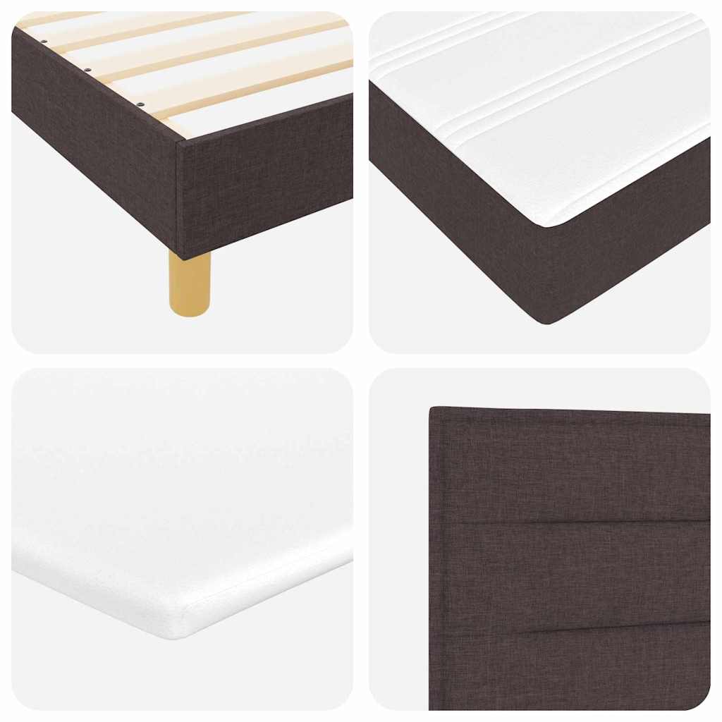 Boxspringbed met matras Donkerbruin 140 x 200 cm Stof