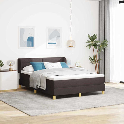 Boxspringbed met matras Donkerbruin 140 x 200 cm Stof