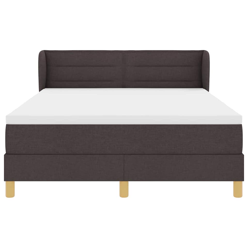 Boxspringbed met matras Donkerbruin 140 x 200 cm Stof
