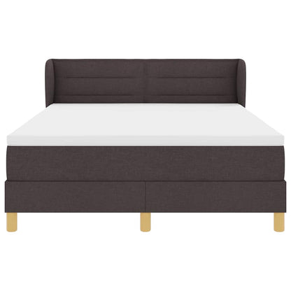 Boxspringbed met matras Donkerbruin 140 x 200 cm Stof