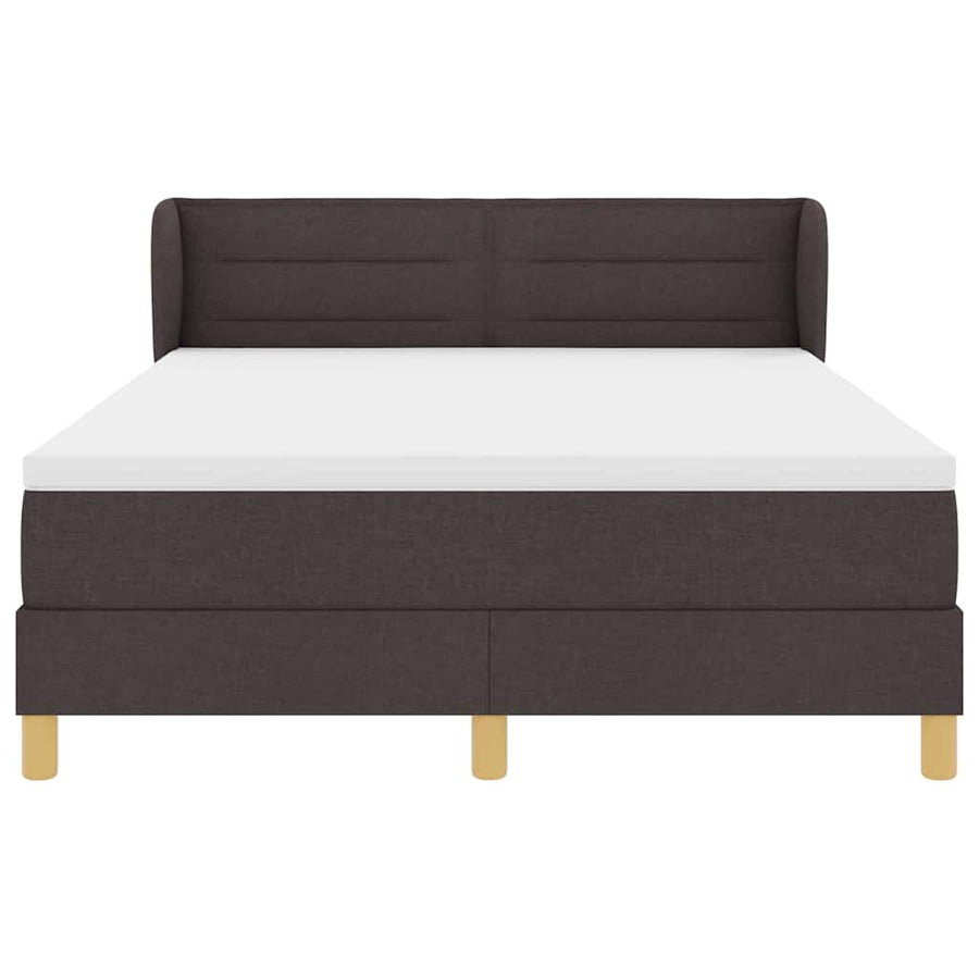 Boxspringbed met matras Donkerbruin 140 x 200 cm Stof