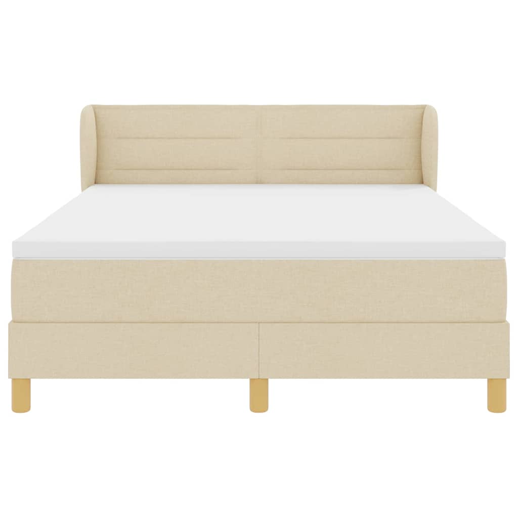 Boxspringbed met matras met hoofdeinde Crème 160 x 200 cm Stof