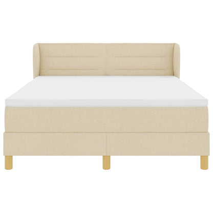 Boxspringbed met matras met hoofdeinde Crème 160 x 200 cm Stof