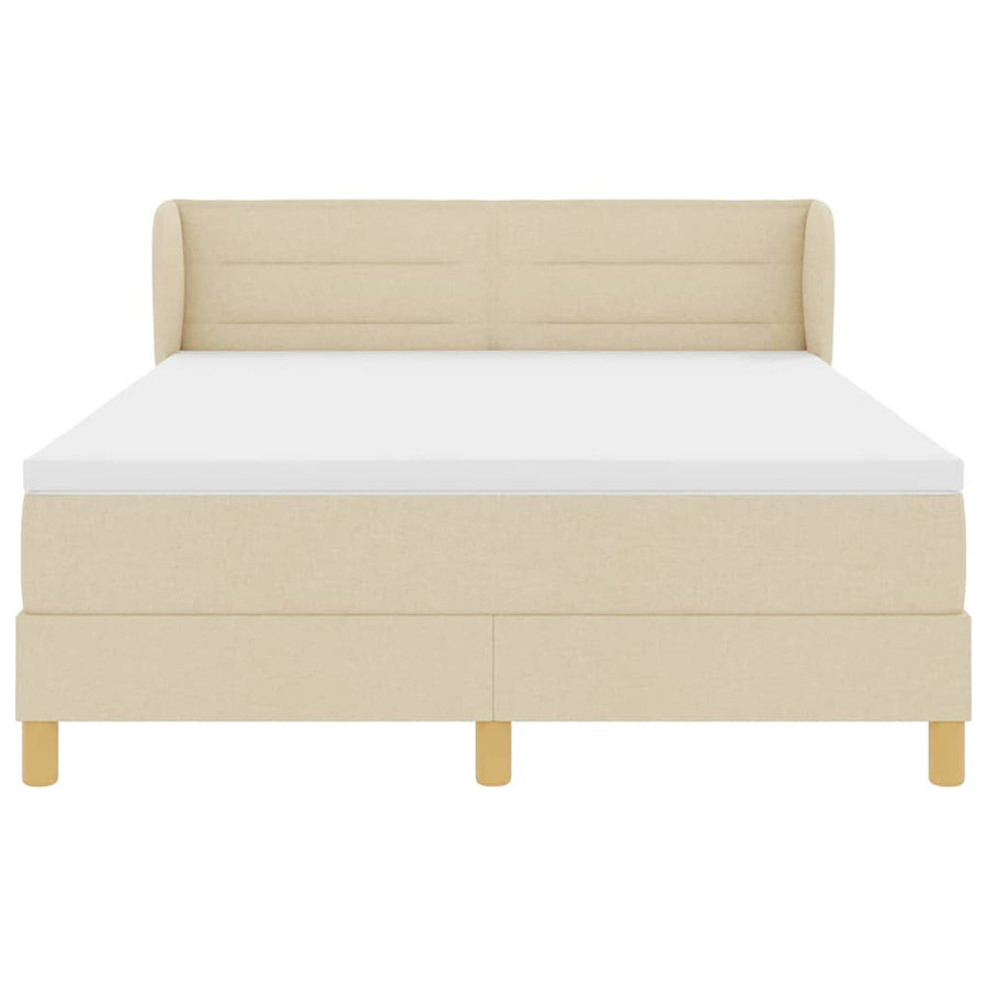 Boxspringbed met matras met hoofdeinde Crème 160 x 200 cm Stof