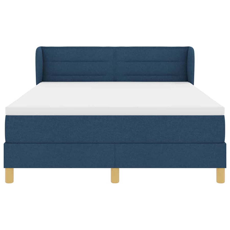 Boxspringbed met matras met hoofdeinde Blauw 160 x 200 cm Stof