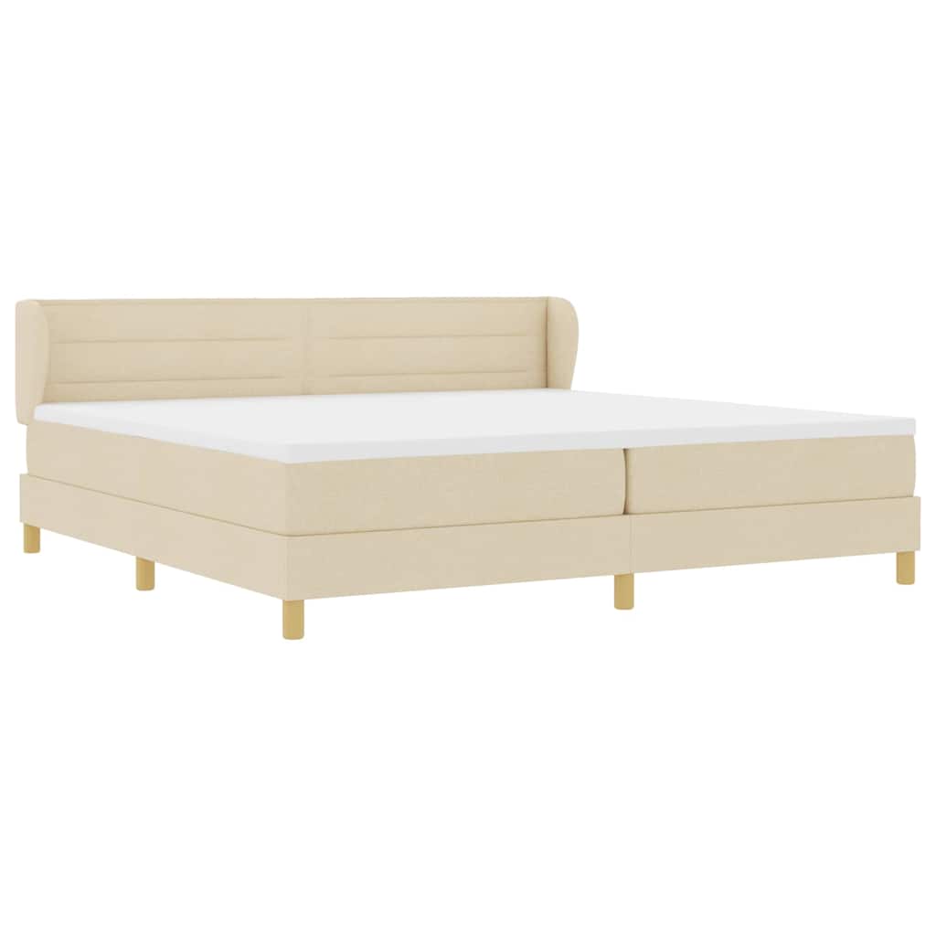 Boxspringbed met matras met hoofdeinde Crème 200 x 200 cm Stof
