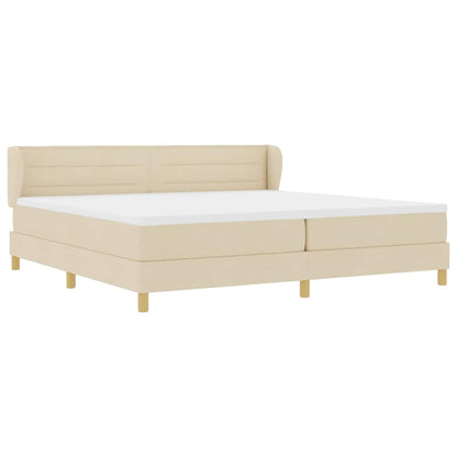 Boxspringbed met matras met hoofdeinde Crème 200 x 200 cm Stof
